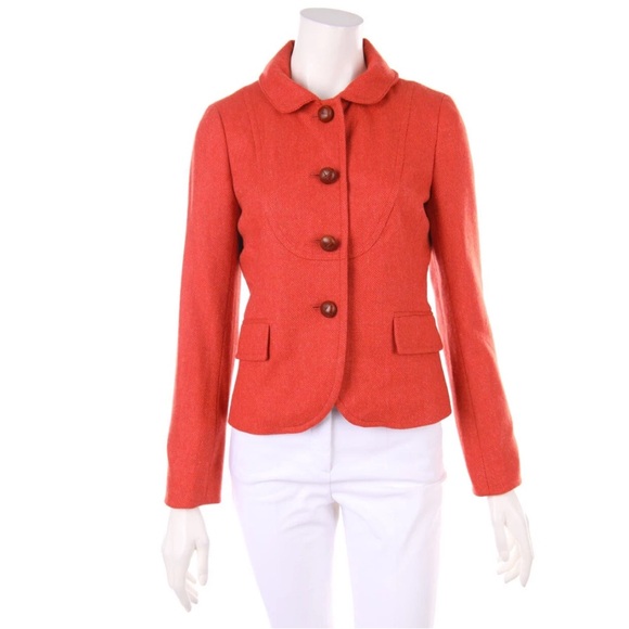 J. Crew Jackets & Blazers - J. Crew Women's Orange Herringbone Wool Blazer